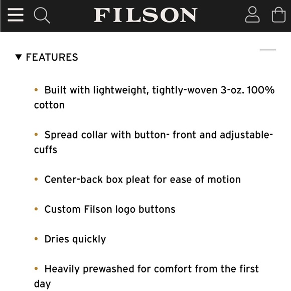 Filson washed feather cloth shirt button down dusty olive - Picture 9 of 9